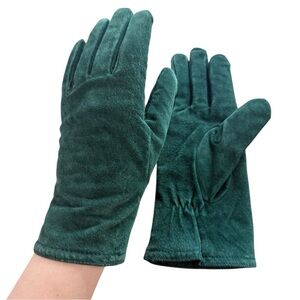 Vintage Green Suede Leather Driving Gloves Size Small Weatherproof